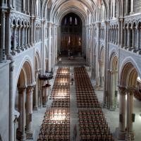 Cathédrale Notre-Dame de Lausanne - Interior, nave, triforium level looking east