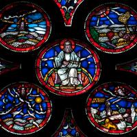 Cathédrale Notre-Dame de Lausanne - Interior, south transept, south rose window, detail