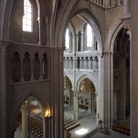 Cathédrale Notre-Dame de Lausanne - Interior, south transept, east triforium level looking northwest into crossing