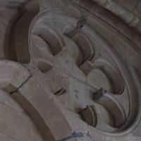 Cathédrale Saint-Julien du Mans - Interior, chevet, north radiating chapel, clerestory level, tracery detail