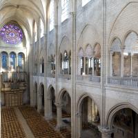 Collégiale Notre-Dame de Mantes-la-Jolie - Interior, north nave and chevet elevation from gallery