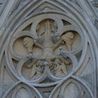 Collégiale Notre-Dame de Mantes-la-Jolie - Exterior, western frontispiece, center portal, south buttress, detail
