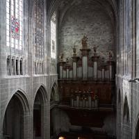 Cathédrale Saint-Just-Saint-Pasteur de Narbonne - Interior, chevet,  looking southwest to provisional west wall, triforium level,