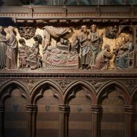 Cathédrale Notre-Dame de Paris - Interior, chevet, north inner aisle, choir lateral screen 
Annunciation, Nativity, Epiphany
