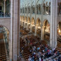 Cathédrale Notre-Dame de Paris - Interior, crossing space, gallery level looking northwest into nave