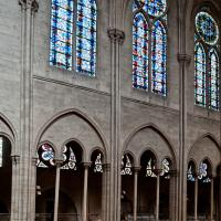 Cathédrale Notre-Dame de Paris - Interior, nave, north gallery and clerestory elevation looking northeast