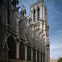 Cathédrale Notre-Dame de Paris - Exterior, nave, northern flank and north-west tower looking southwest
