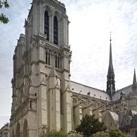 Cathédrale Notre-Dame de Paris - Exterior, western frontispiece and south nave looking northeast