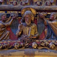 Sainte-Chapelle - Interior, north oratory, enclosing arch, sculpture