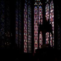 Sainte-Chapelle - Interior, crossing looking northeast, glass detail