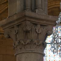 Collégiale Notre-Dame de Poissy - Interior, chevet, hemicycle, column capital