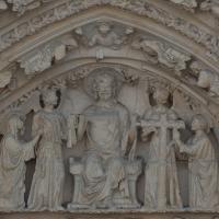 Cathédrale Saint-Pierre de Poitiers - Exterior, western frontispiece, center portal, tympanum, detail
