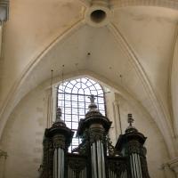 Église Notre-Dame de Pontigny - Interior, nave looking west with organ