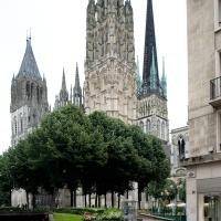 Cathédrale Notre-Dame de Rouen - Exterior, general view from southwest with central and western towers