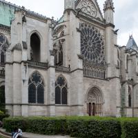 Basilique de Saint-Denis - Exterior, north flank looking southwest, north transept