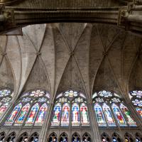Basilique de Saint-Denis - Interior, nave, north clerestory elevation and vault