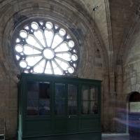 Basilique de Saint-Denis - Interior, upper narthex looking northwest, clock