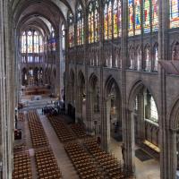 Basilique de Saint-Denis - Interior, nave, north triforium level looking southeast