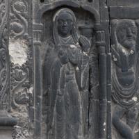 Basilique de Saint-Denis - Exterior, western frontispiece, central portal, north door post, detail