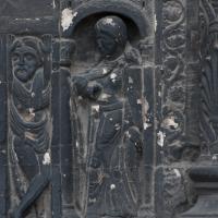 Basilique de Saint-Denis - Exterior, western frontispiece, central portal, south door post, detail