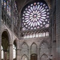 Basilique de Saint-Denis - Interior, crossing, south transept looking northeast, north transept elevation