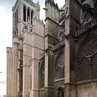 Basilique de Saint-Denis - Exterior, south nave elevation looking northwest, south nave lateral portal