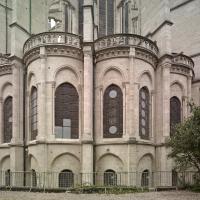 Basilique de Saint-Denis - Exterior, northeast chevet elevation looking southwest, radiating chapels
