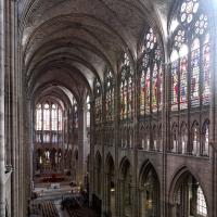 Basilique de Saint-Denis - Interior, nave, triforium level looking southeast