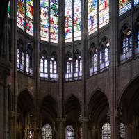 Basilique de Saint-Denis - Interior, chevet looking southeast, stained glass