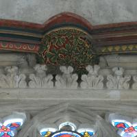 Cathédrale Notre-Dame de Sées - Interior, north transept, rose window, molding detail