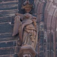 Cathédrale Notre-Dame de Strasbourg - Exterior, western frontispiece, central upper register, sculptural figure