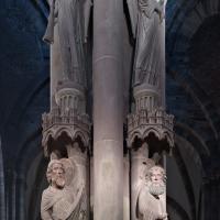 Cathédrale Notre-Dame de Strasbourg - Interior, south transept looking north, sculptural column, detail