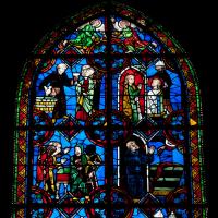 Cathédrale Saint-Gatien de Tours - Interior, chevet, south radiating chapel, central window, detail