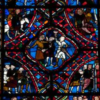Cathédrale Saint-Gatien de Tours - Interior, chevet, north radiating chapel, central window, detail