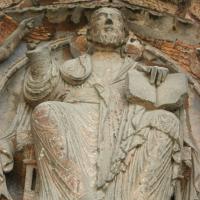 Cathédrale Saint-Maurice d'Angers - Exterior, western frontispiece portal tympanum Christ iin Majesty