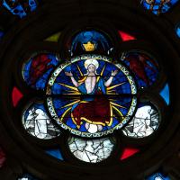 Cathédrale Saint-Maurice d'Angers - Interior, north transept, north rose window, detail