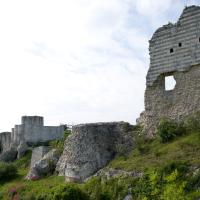 Château Gaillard - Exterior, outer bailey looking towards middle and inner bailey