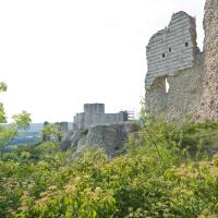 Château Gaillard - Exterior, outer bailey looking towards middle and inner bailey