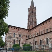Basilique Saint-Sernin de Toulouse - Exterior, north flank looking southeast, crossing, north transept