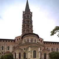 Basilique Saint-Sernin de Toulouse - Exterior, east chevet elevation looking northwest, crossing tower