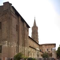 Basilique Saint-Sernin de Toulouse - Exterior, south nave and transept elevation, looking northeast, crossing tower