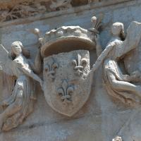 Église Sainte-Radegonde de Poitiers - Exterior, western frontispiece, portal, spandrel panel, detail