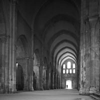 Abbaye de Fontenay - Interior, north crossing looking southwest into nave