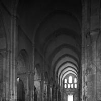 Abbaye de Fontenay - Interior, north crossing looking southwest into nave