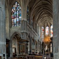 Église Saint-Merri - Interior, nave looking northeast into crossing, north transept and chevet