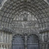 Bourges, Cathédrale Saint-Étienne - Exterior, western frontispiece. central portal, Last Judgment
