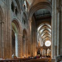 Durham Cathedral - Interior, nave looking northeast 