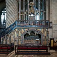 Durham Cathedral - Interior, chevet, Bishop's Throne and Hatfield Chantry