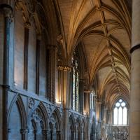 Lincoln Cathedral - Interior, north ambulatory aisle looking east 