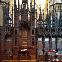 Lincoln Cathedral - Interior, chevet, bishop's throne